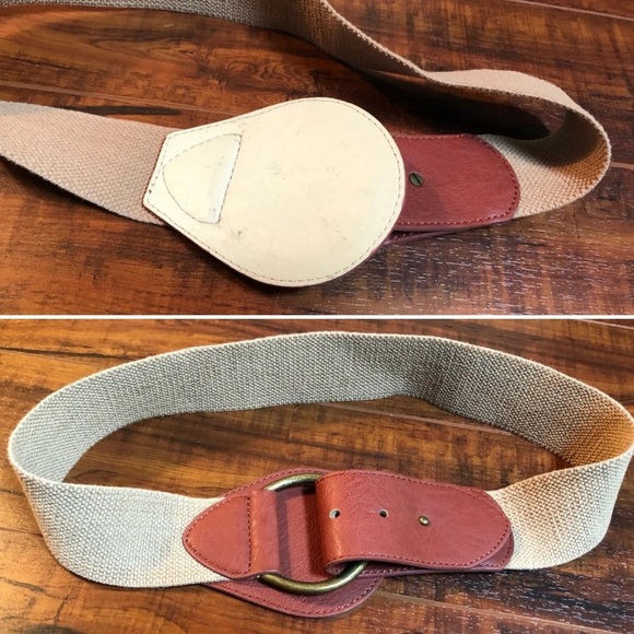 Khaki Brass Burgundy Loop Buckle Belt main image 6